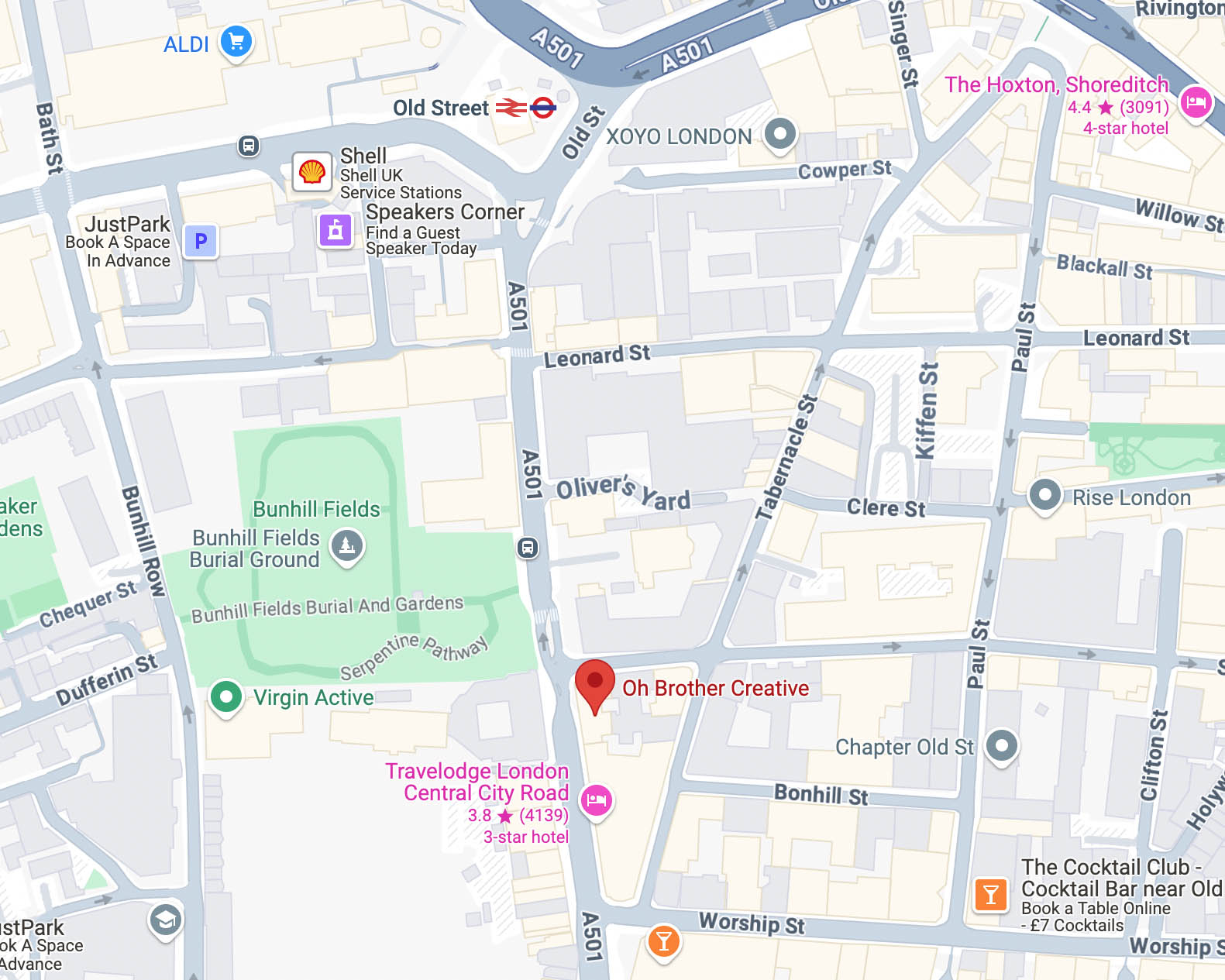 Map of location for oh brother creative